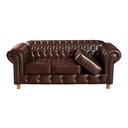 Ver imagem 3 de Sofá Chesterfield Luís Xv 3 Lugares - Couríssimo Marrom Café