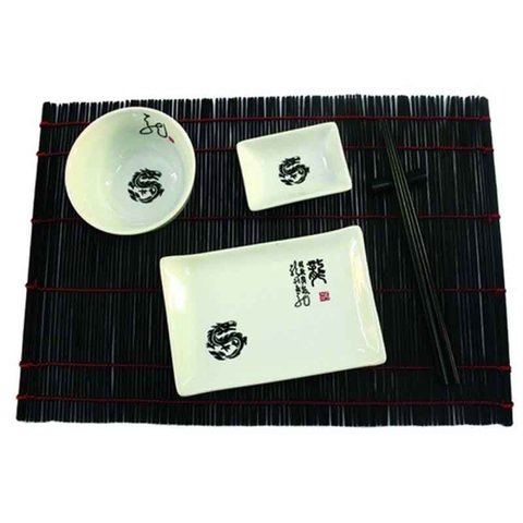 Kit Comida Japonesa Peças para 1 Pessoa Preto - Mm2007