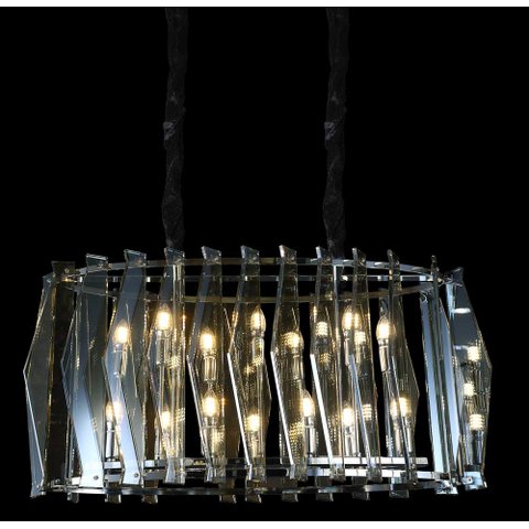 Pendente Redondo Cromado Cristais Champanhe 6e14 Paris Luz