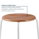 Ver imagem 5 de Kit 4 Banquetas para Cozinha com Base de Aço Cumbuca Branco/Nature