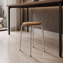Ver imagem 2 de Kit 4 Banquetas para Cozinha com Base de Aço Cumbuca Branco/Nature