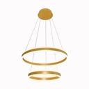 Ver imagem 1 de Lustre Pendente Φ40×Φ60cm 126W 3000k 12600LM Bivolt Metal Escovado+Acrilico Dourado Cabo: 2,5m