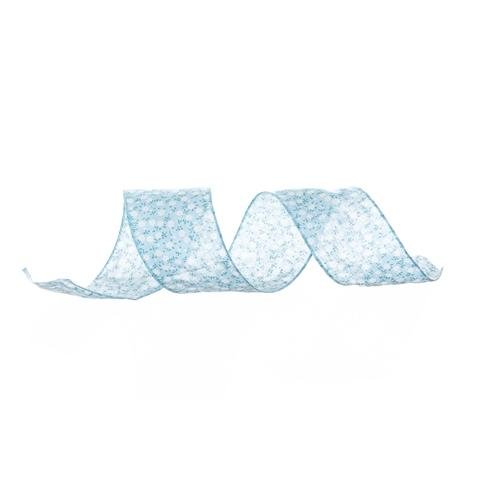 Fita Decorativa Floral Azul 6,3cmx10m - 1