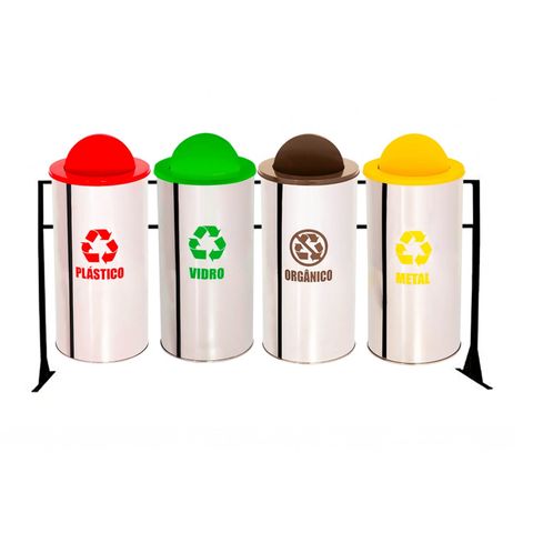 Conjunto Lixeiras Coleta Seletiva 50l 04 Peças