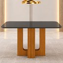 Ver imagem 3 de Mesa de Jantar Sofia 120x80 Canto Copo com Vidro Cinamomo Chumbo - Leifer