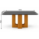 Ver imagem 2 de Mesa de Jantar Sofia 120x80 Canto Copo com Vidro Cinamomo Chumbo - Leifer