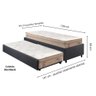 Bicama Box Solteiro Linho Cinza 88x188 com Dois Colchões Molas Ensacadas Berlim Bege Probel - 9