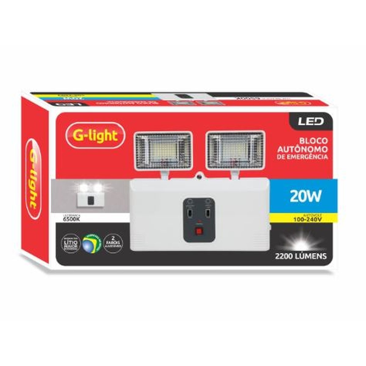 Bloco Autonomo Led para Iluminac?o de Emergencia 20w 6500k Glight - 2
