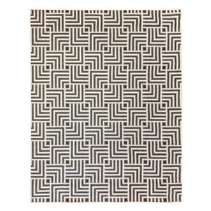 Tapete Sala Moderno Geometrico Tabuleiro 100X150 Cm Cinza 51