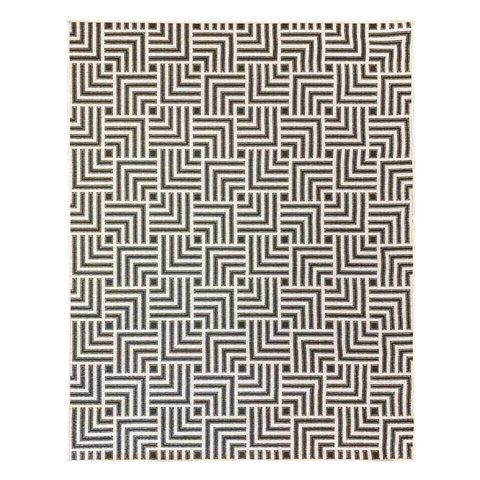 Tapete Sala Moderno Geometrico Tabuleiro 100X150 Cm Cinza 51