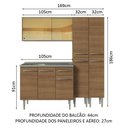 Ver imagem 4 de Armário de Cozinha Compacta 169cm com Pia Rustic Emilly Madesa 12