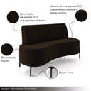 Ver imagem 3 de Sofá Living Decorativo 2 Lugares 1,60m Katara Pés de Ferro Veludo Marrom G33 - Gran Belo