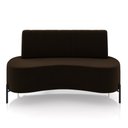 Ver imagem 2 de Sofá Living Decorativo 2 Lugares 1,60m Katara Pés de Ferro Veludo Marrom G33 - Gran Belo