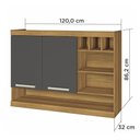 Ver imagem 2 de Armário Aéreo Modular de Cozinha Burguesa Nesher Adega 2 Portas Freijó/grafite