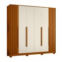 Ver imagem 1 de Guarda Roupa Casal Deville Albatroz 6 Portas Modelo Ripado:cinamomo/off White