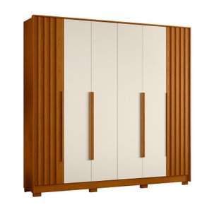 Guarda Roupa Casal Deville Albatroz 6 Portas Modelo Ripado:cinamomo/off White