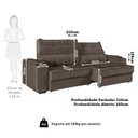 Ver imagem 4 de Sofá Retrátil e Reclinável 3 Lugares com Porta Copos 210cm Cobán Yescasa