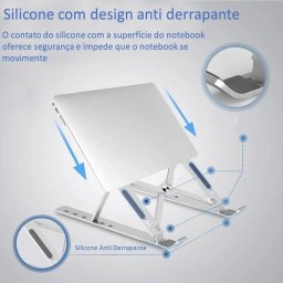 Suporte Notebook Laptop Alumínio Ajustável 6 Ângulos - 9