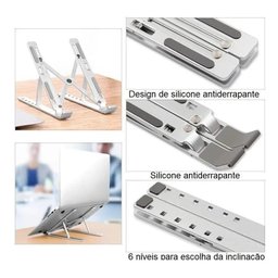 Suporte Notebook Laptop Alumínio Ajustável 6 Ângulos - 6