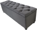 Ver imagem 3 de Puf Baú Estofado em Capitonê Tamanho Queen 160x40x45cm Cor Cinza Escuro - Tecido em Veludo Suede Lis