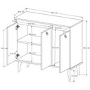 Ver imagem 5 de Buffet Jalmac 3 Portas Pés Palito Retrô - Off White/freijó