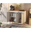 Ver imagem 2 de Buffet Jalmac 3 Portas Pés Palito Retrô - Off White/freijó