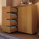 Ver imagem 3 de Cômoda Sapateira Grande 4 Gavetas 2 Portas 119x130 cm Riviera Nature 100% MDF Casamia