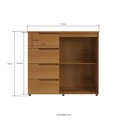 Ver imagem 5 de Cômoda Sapateira Grande 4 Gavetas 2 Portas 119x130 cm Riviera Nature 100% MDF Casamia