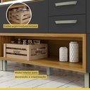 Ver imagem 4 de Cozinha 5 Peças Gourmet 100% Mdf Freijó-grafite Princesa Nesher Freijó-grafite