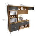 Ver imagem 2 de Cozinha 5 Peças Gourmet 100% Mdf Freijó-grafite Princesa Nesher Freijó-grafite