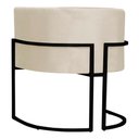Ver imagem 2 de Poltrona Decorativa Sala Estar Recepção Escritório Luana Base Preta Veludo Bege - Montanaris Decor