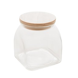 Pote de Vidro Com Tampa de Madeira 720ml Lyor - 2