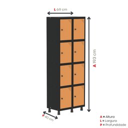 Armário Locker Roupeiro 8 Portas Aço Grp 502/8 - 5