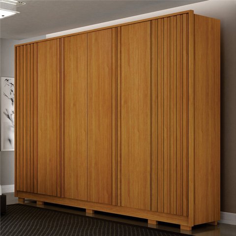 Guarda Roupa Casal Ripado 6 Portas 6 Gavetas 100% MDF Evo
