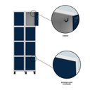 Ver mais imagens de Armário Locker Guarda-Roupa 8 Portas Aço Grp 502/8 Azul/Branco/Delrei