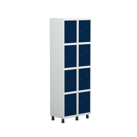 Armário Locker Guarda-Roupa 8 Portas Aço Grp 502/8 Azul/Branco/Delrei