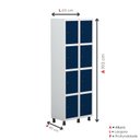 Ver imagem 5 de Armário Locker Guarda-Roupa 8 Portas Aço Grp 502/8 Azul/Branco/Delrei
