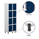 Ver imagem 7 de Armário Locker Guarda-Roupa 8 Portas Aço Grp 502/8 Azul/Branco/Delrei
