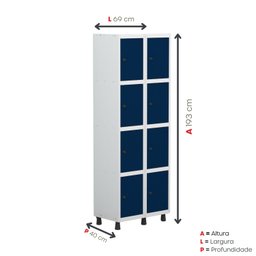 Armário Locker Guarda-roupa 8 Portas Aço Grp 502/8 - 5