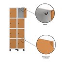Ver mais imagens de Armário Locker Guarda-Roupa 8 Portas Aço Grp 502/8 Laranja/Branco/Picasso