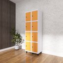 Ver imagem 4 de Armário Locker Guarda-Roupa 8 Portas Aço Grp 502/8 Laranja/Branco/Picasso