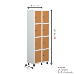 Armário Locker Guarda-roupa 8 Portas Aço Grp 502/8 - 5