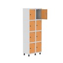 Ver imagem 3 de Armário Locker Guarda-Roupa 8 Portas Aço Grp 502/8 Laranja/Branco/Picasso