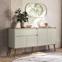 Ver imagem 5 de Aparador Buffet Retro 4 Portas Pes Palito Sala de Jantar:off White Nature