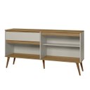 Ver imagem 4 de Aparador Buffet Retro 4 Portas Pes Palito Sala de Jantar:off White Nature