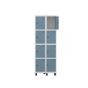 Ver imagem 3 de Armário Locker Guarda-Roupa 8 Portas Aço Grp 502/8 Azul/Branco/Dali