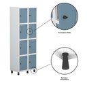 Ver imagem 7 de Armário Locker Guarda-Roupa 8 Portas Aço Grp 502/8 Azul/Branco/Dali