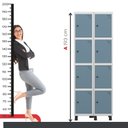 Ver imagem 6 de Armário Locker Guarda-Roupa 8 Portas Aço Grp 502/8 Azul/Branco/Dali