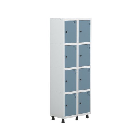 Armário Locker Guarda-Roupa 8 Portas Aço Grp 502/8 Azul/Branco/Dali