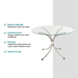 Conjunto Sala de Jantar Leme com Mesa e 4 Cadeiras 2999 Carraro - 4